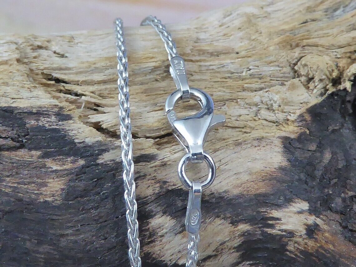 925 Sterling Silver 2mm Spiga Wheat Chain Necklace -Italy 16″-30″