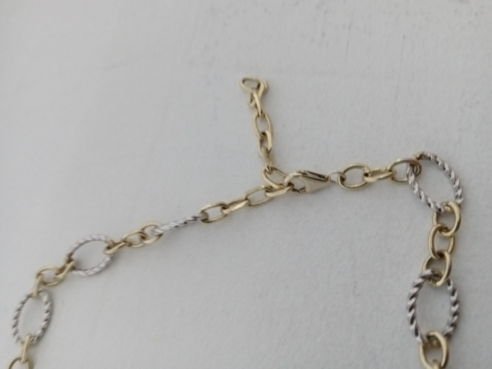 gold and silver Link Necklace Marked 681 And 925 22″
