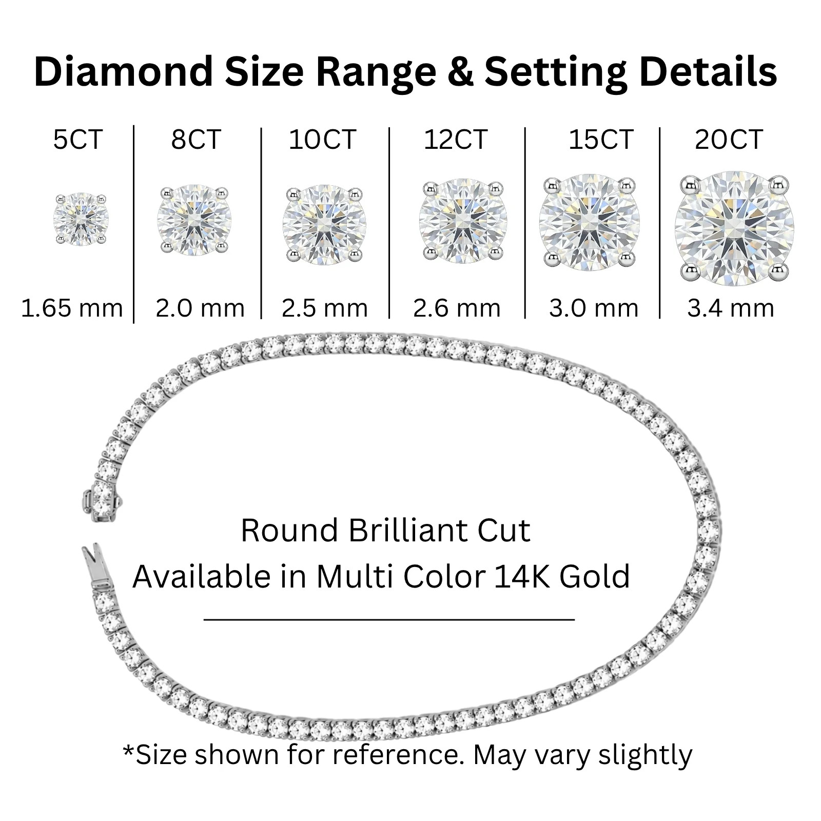 Diamonair 8 CTW Lab Grown Diamond Round Tennis Necklace 14K White Gold 18in