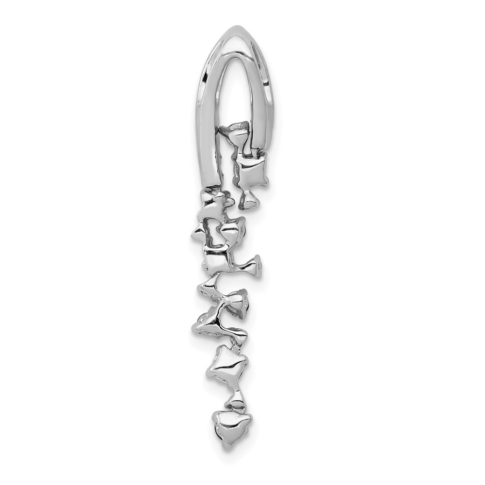 14k White Gold 1/5 Ct Lab Grown Diamond VS/SI+ G+ and Created Ruby Slide Pendant
