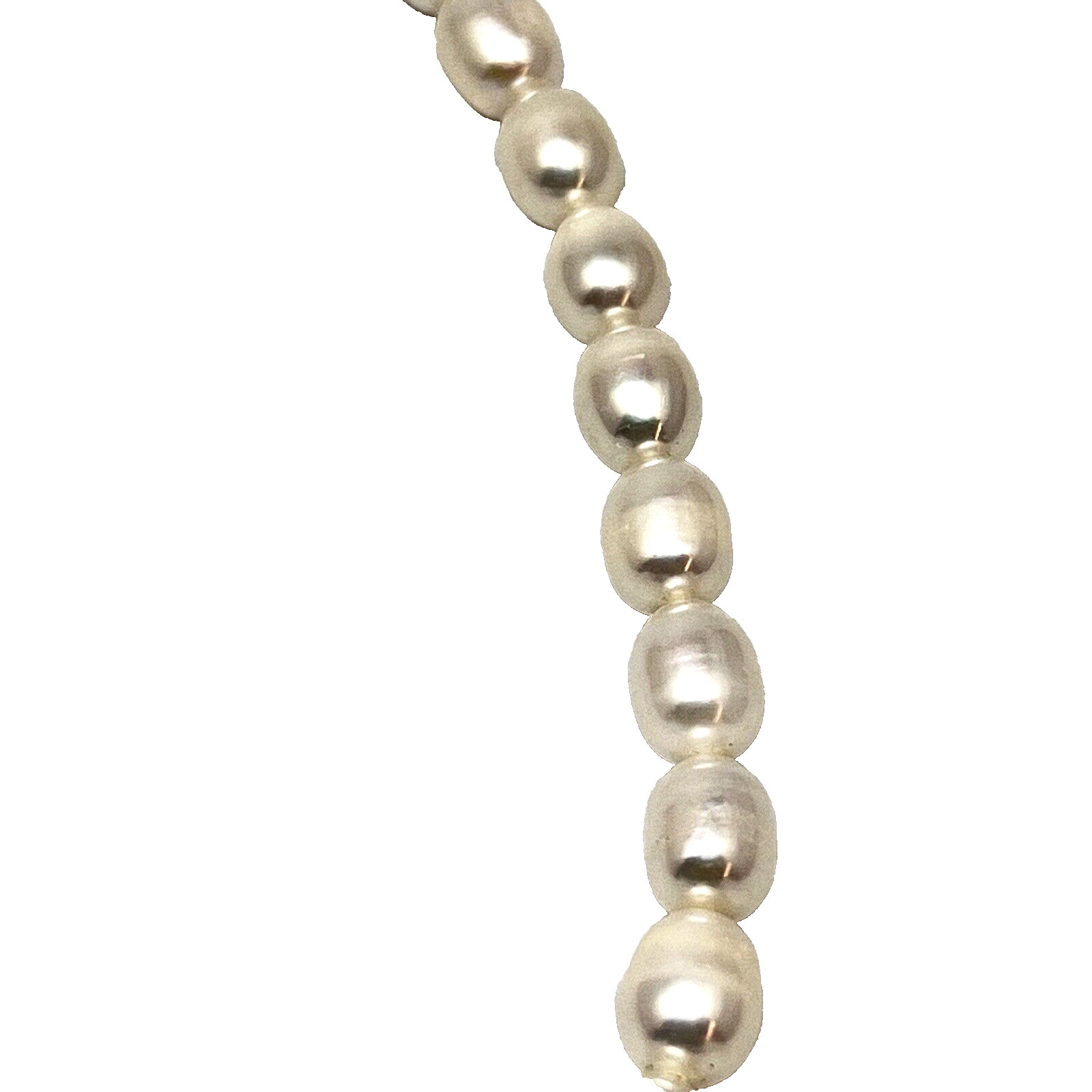 Womens Pearl Necklace Genuine Cultured Fresh Water Barrel Sterling Clasp 21in