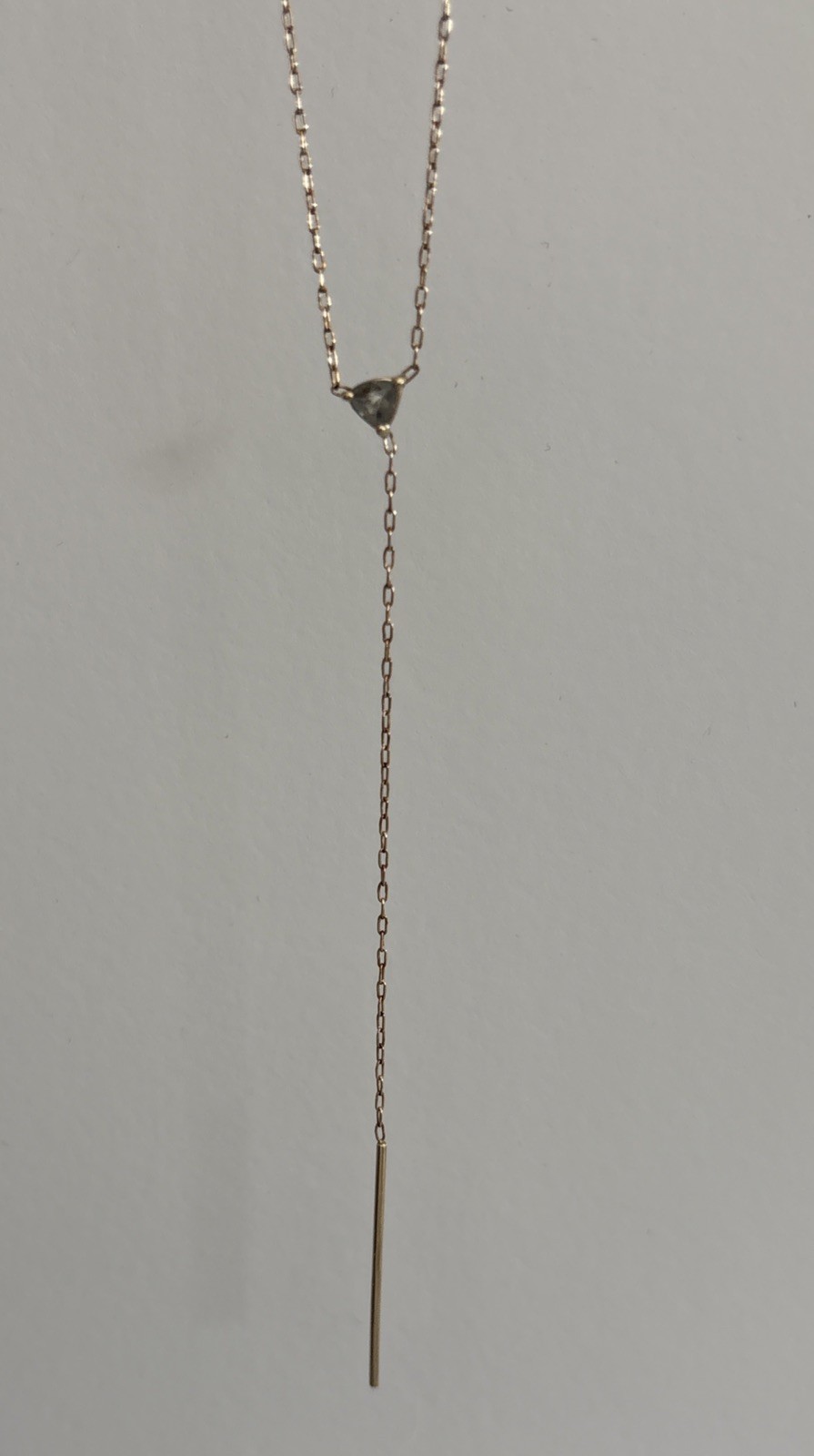 Gray Rose Cut Diamond Lariat Pendant