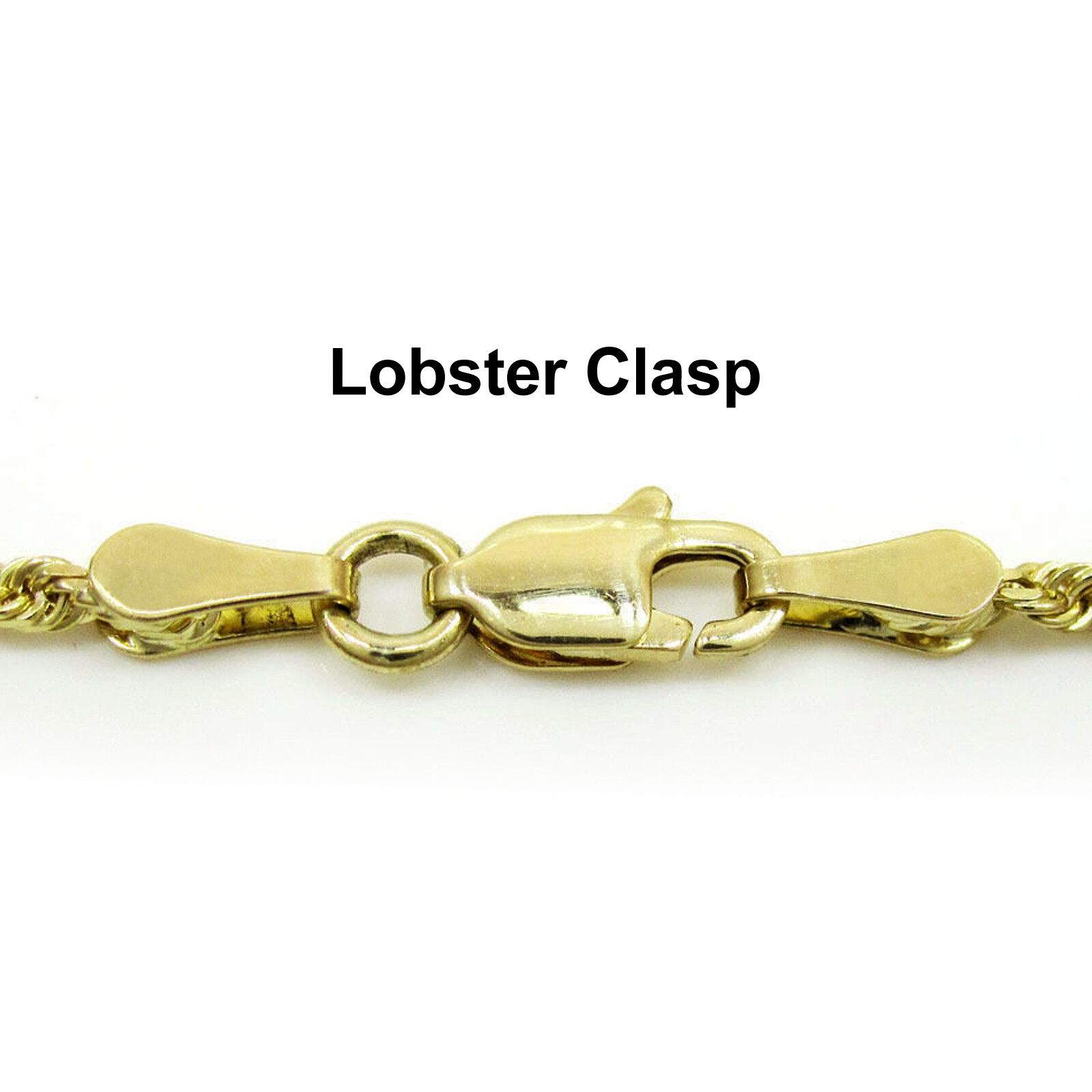 Mens Womens 14K Yellow Gold Rope Chain Necklace 1.5MM 16″ – 24″ Inches