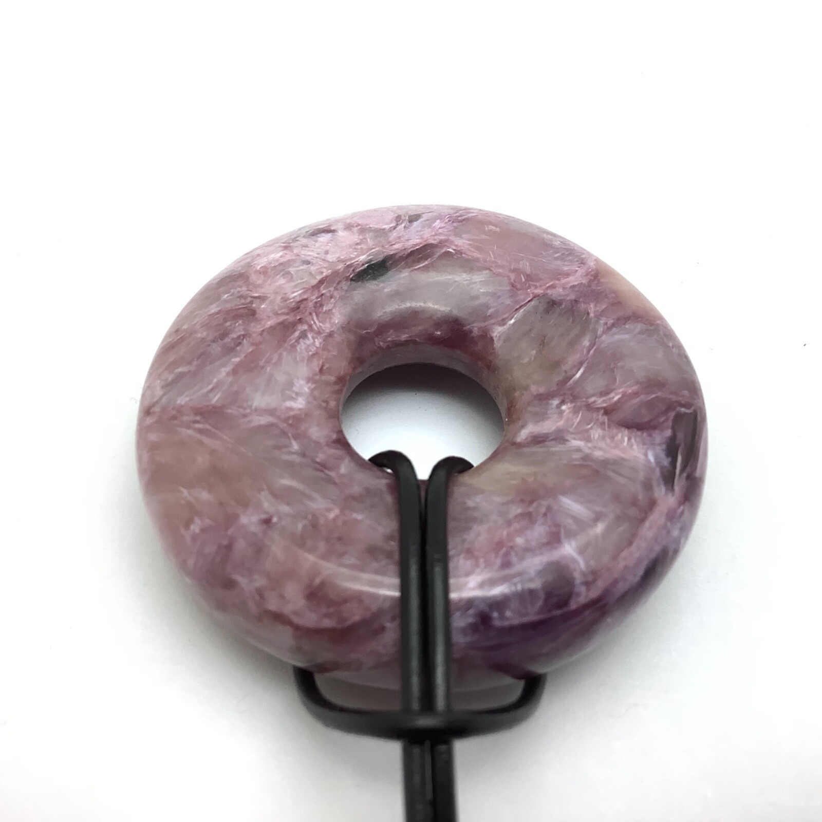 Siberian Charoite Pendant Large & Thick Purple Bi Disk Necklace Siberia 41 mm #8