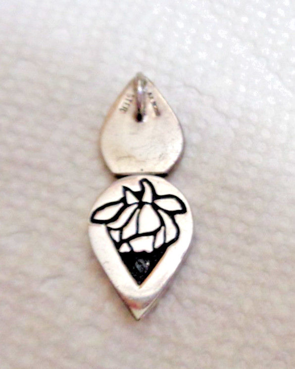 Vintage Sterling Silver Flower Locket/Pendant, 20″ Rope Chain Necklace 9.1 gm