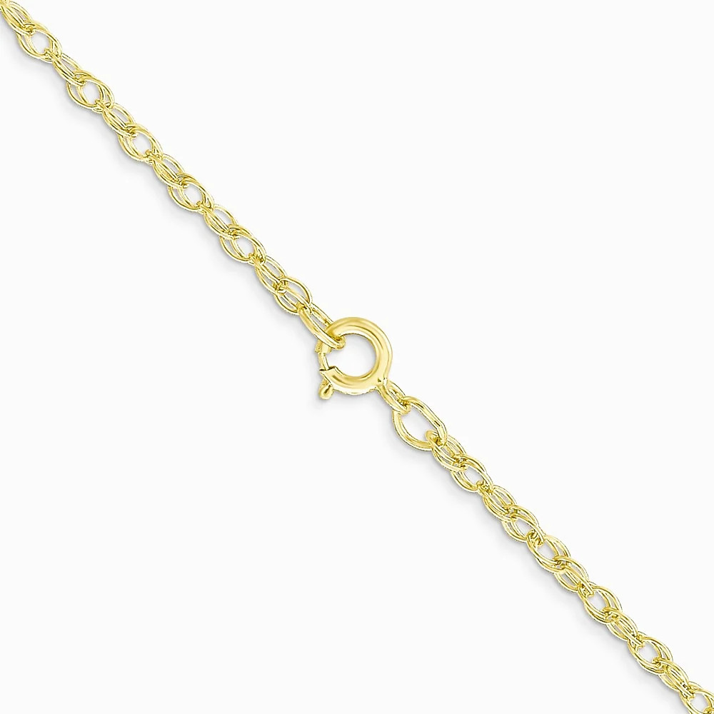 10K Yellow Gold 1.35mm Carded Cable Rope Chain Necklace 16″-24″