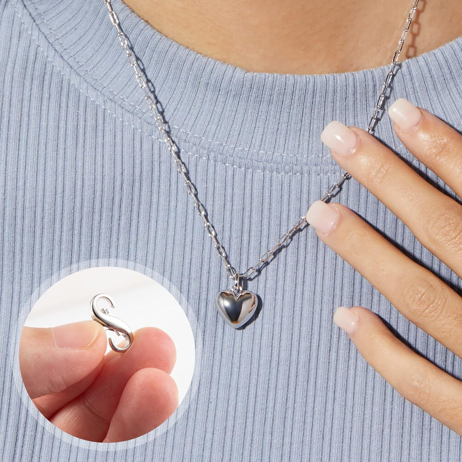Lobster Clasp Necklace Bracelet Extender,925 Sterling Silver Necklace Connector