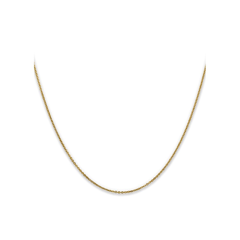 10k Yellow Gold Polished 1.1mm Solid Flat Cable Chain Necklace 22″