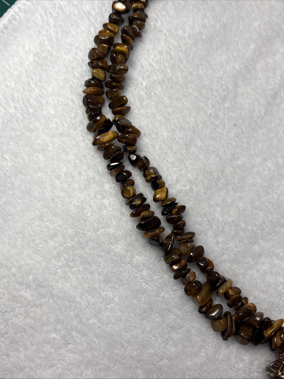 Dragon Pendant Tiger’s Eye Stone Polished Chip Bead Necklace Statement Jewelry