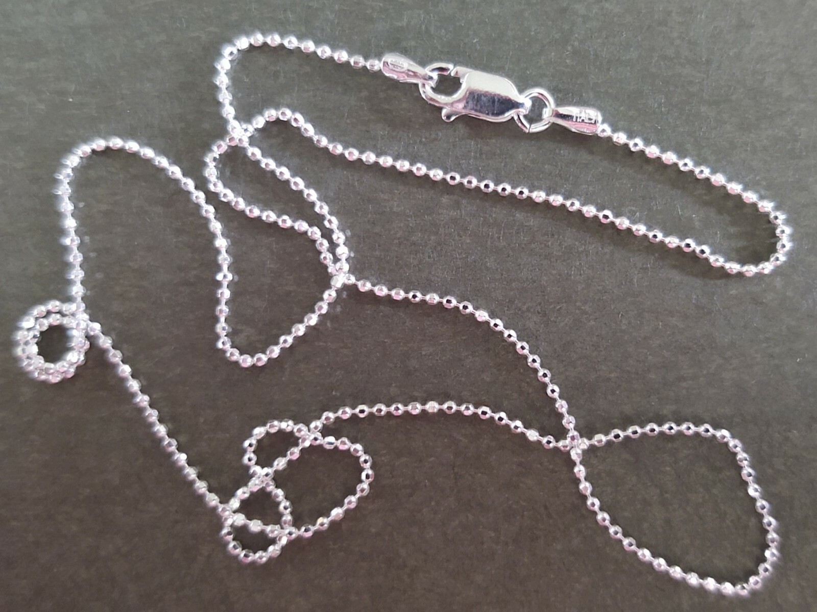 Diamond Cut Bead Necklace Chain (1.2mm) — Sterling Silver — Made in Italy [GW]