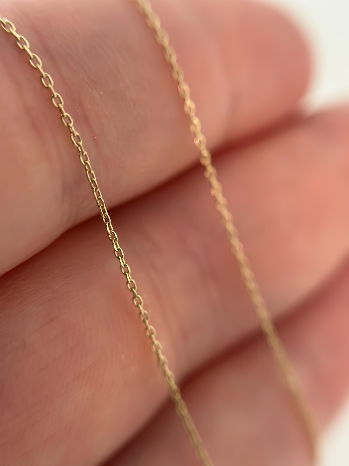 14k SOLID Gold Cable Chain 0.5mm Thin Necklace Adjustable 16″, 17″ & 18″, Boston