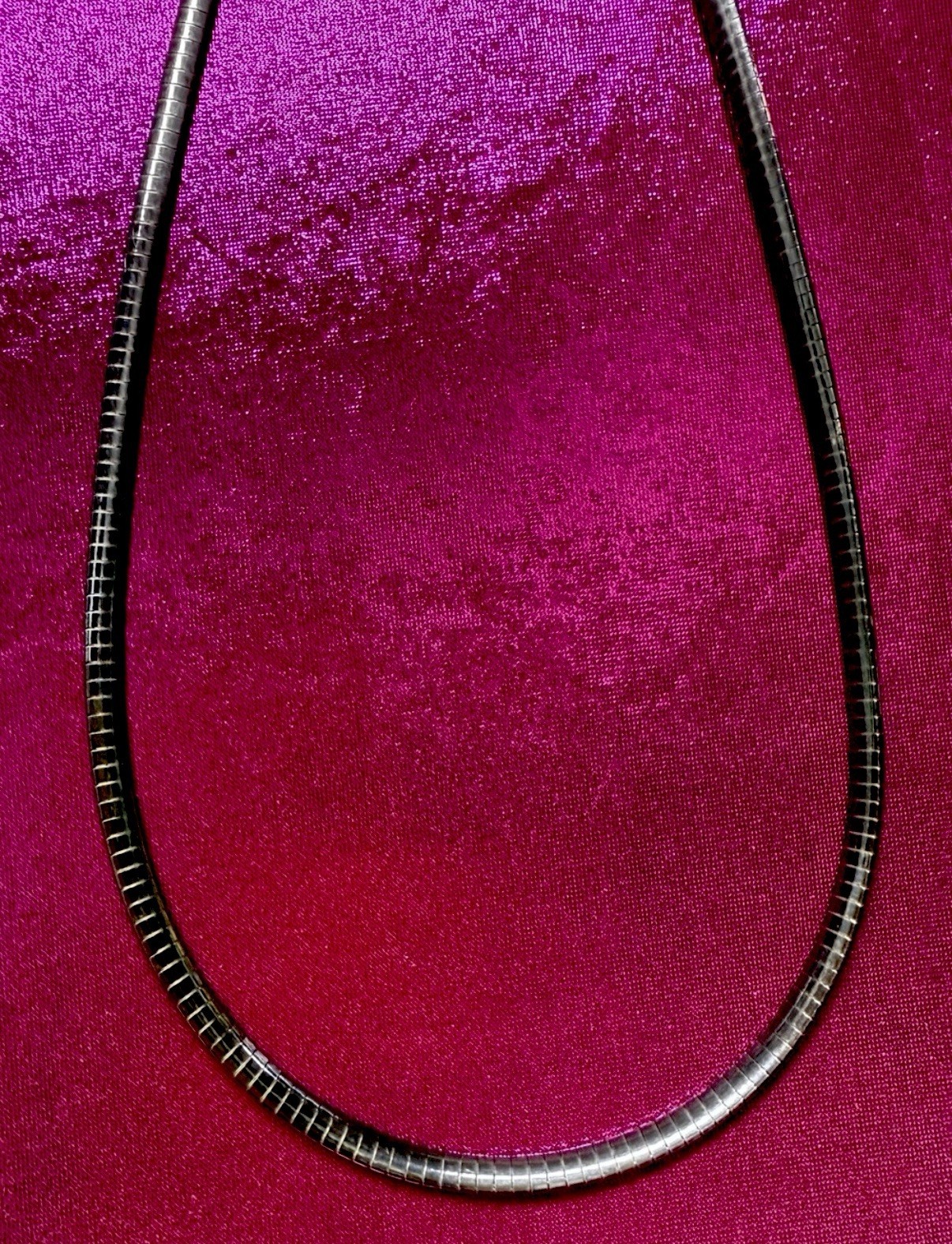 🔥Vintage Sterling Silver Milor Italy Omega Chain Lobster Clasp 18″ Necklace