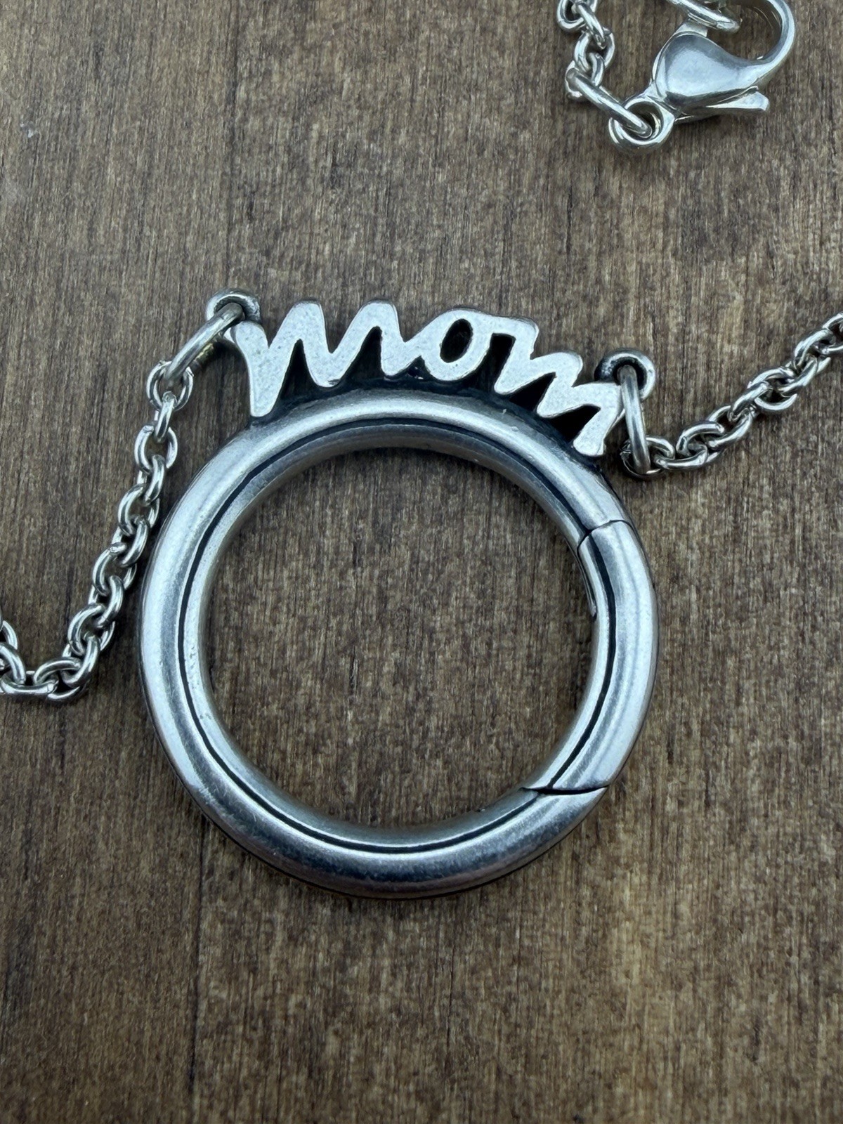 James Avery Sterling Silver Mom Changeable Charm Holder Necklace 17”