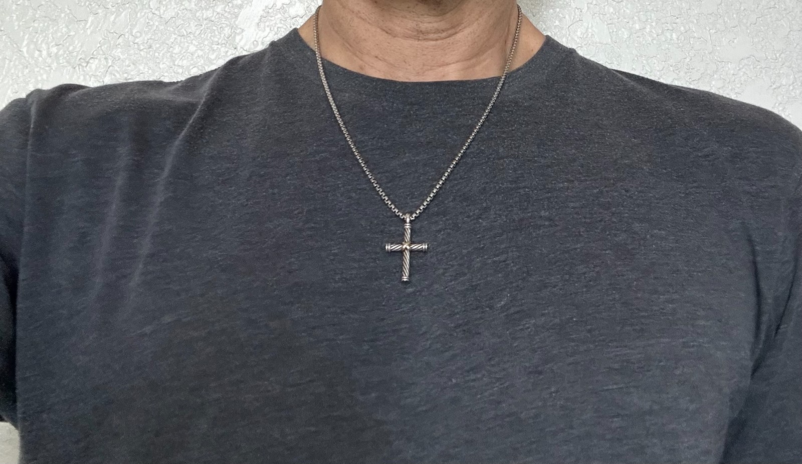 David Yurman Cable Cross Pendant Sterling Silver & 18K Gold 19mmx35mm D05002 S8