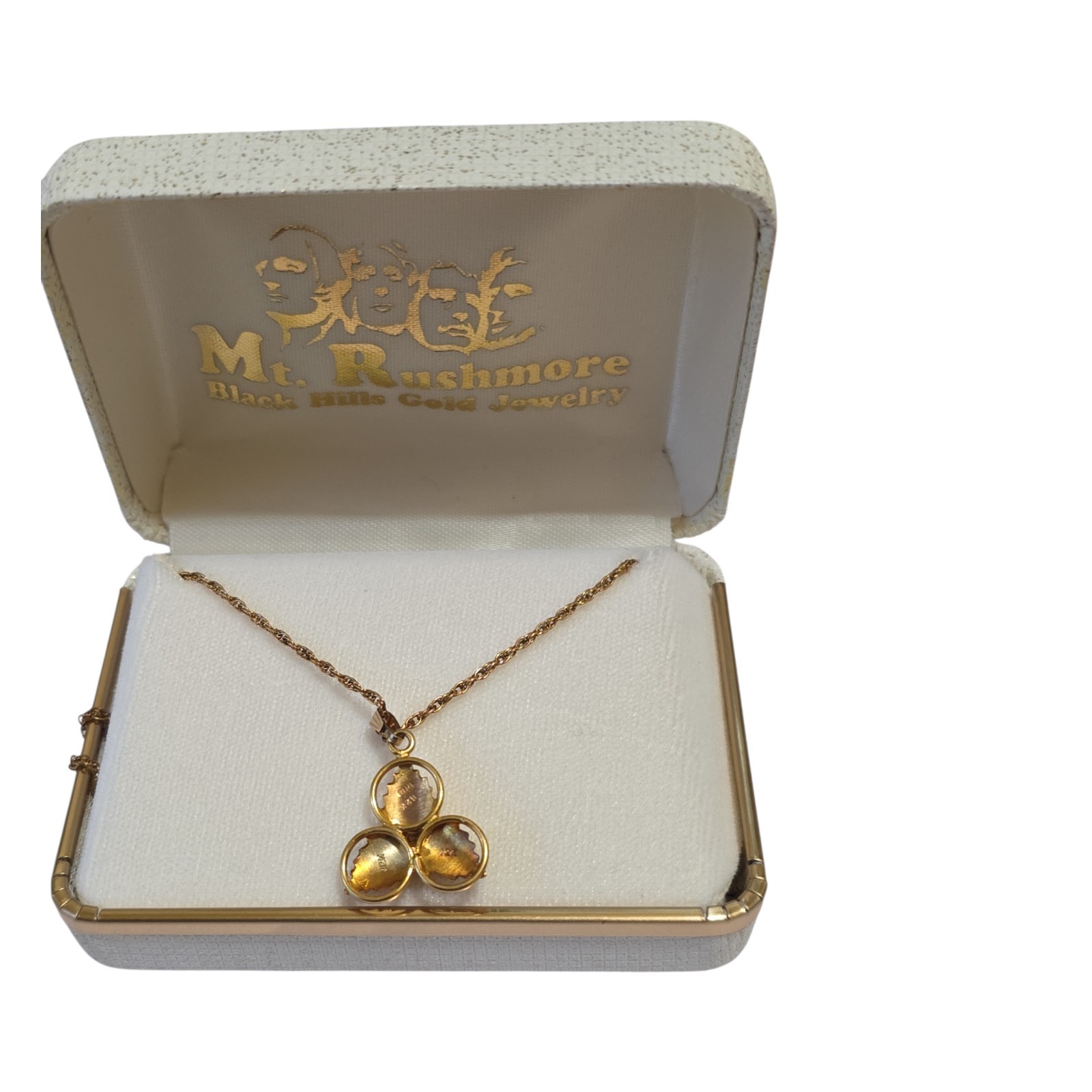 Multi-Tone Gold 3 Leaves Pendant Necklace 1/20 GF