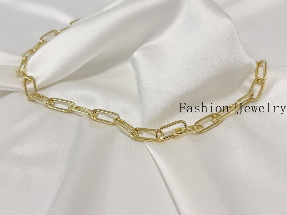 Real Genuine 10K Solid Yellow Gold Paperclip Chain Necklace 26inch 9mm