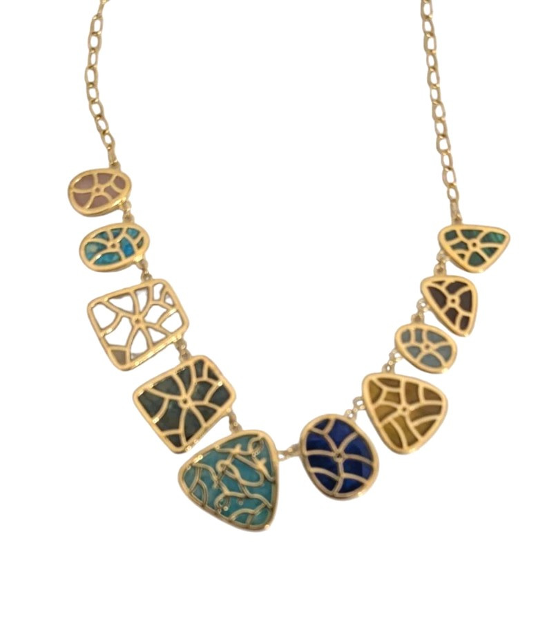 Rarities Freeform Multi-Gemstone Sterling SilverGold-Plated Necklace-NWT-$679