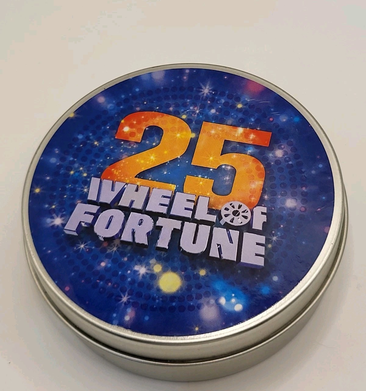 RARE ESTATE Sterling Wheel Fortune 25th Anniversary Pendant Necklace Box Pouch