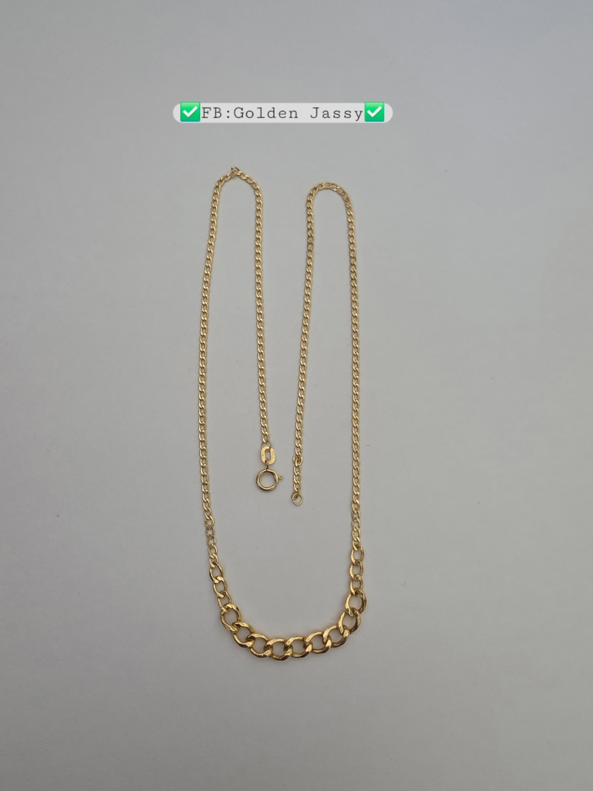 18K Real Gold Cuban Chain 17.5″long