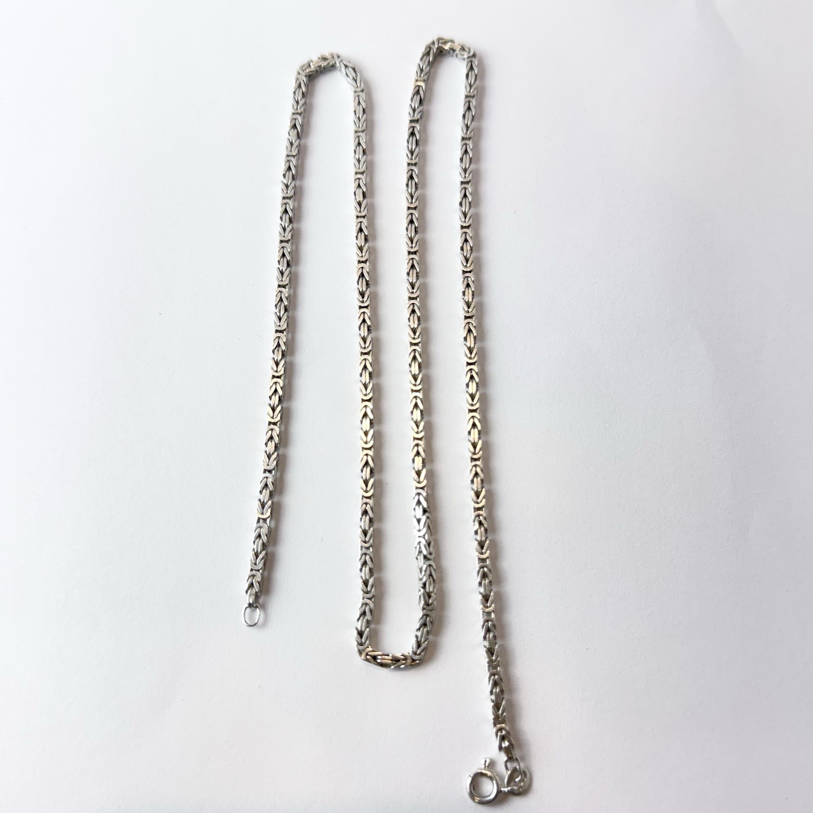 Byzantine 21 “ Chain-Necklace Sterling Silver 925 Made In Italy 18.8 Grams 2.5mm