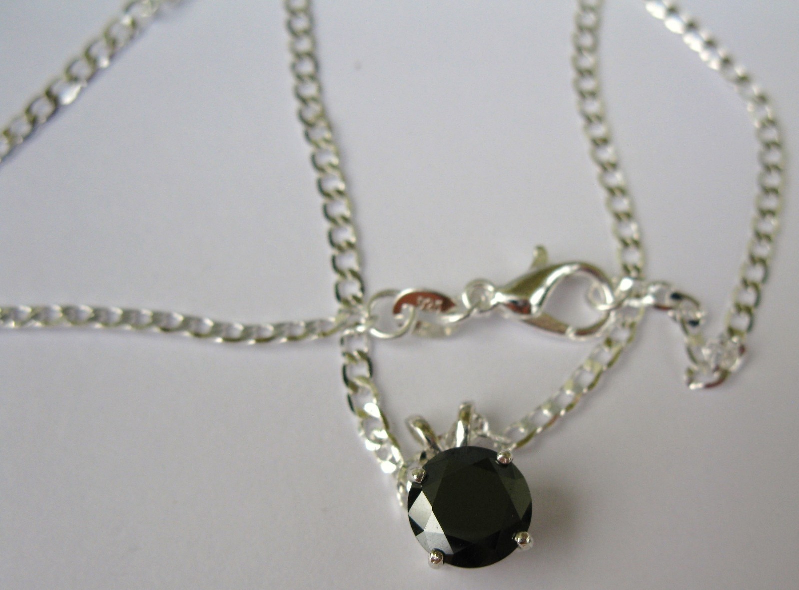 2.35ct REAL BLACK DIAMOND NECKLACE,CERTIFICATE, FREE DIAMOND TESTER, EYE CLEAN