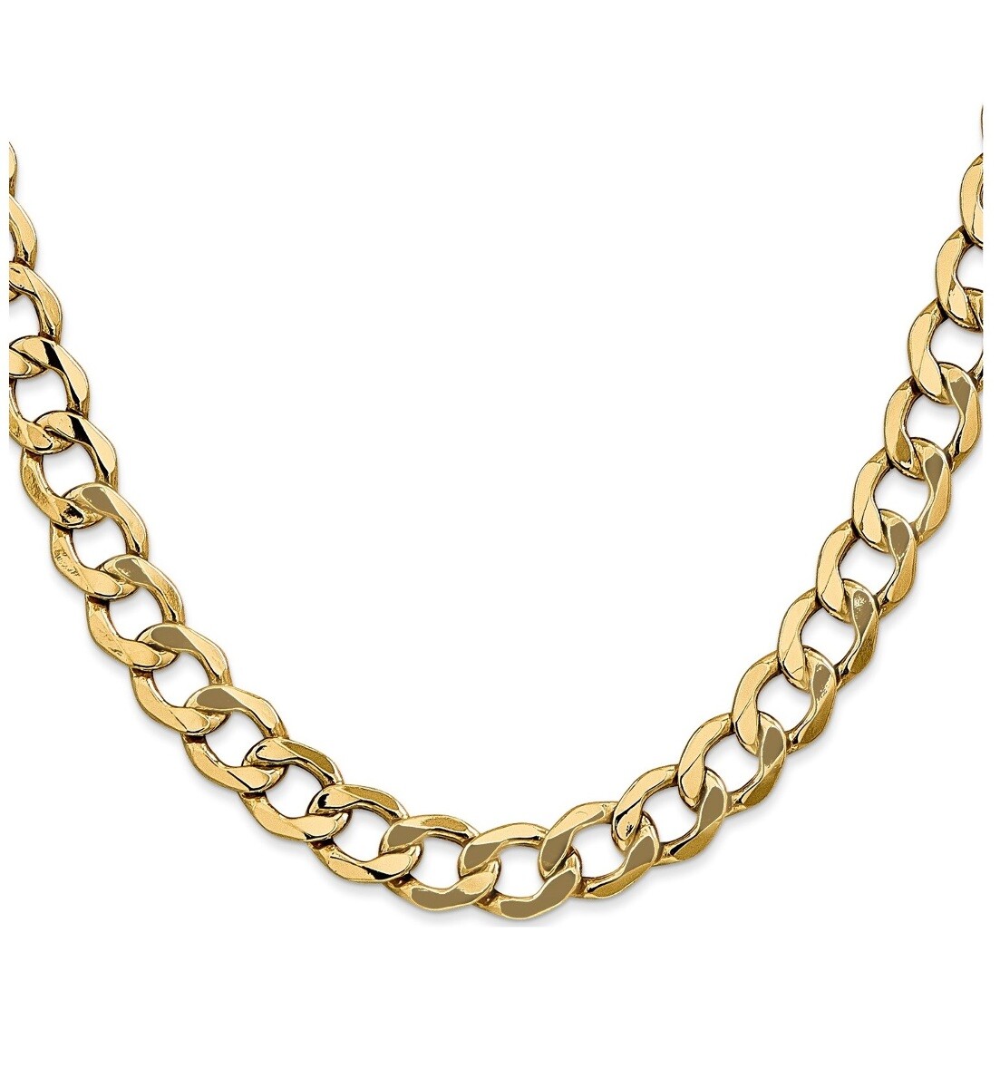 Curb Link Chain Necklace – Lightweight – 14K Yellow and White Gold – 7in – 28in