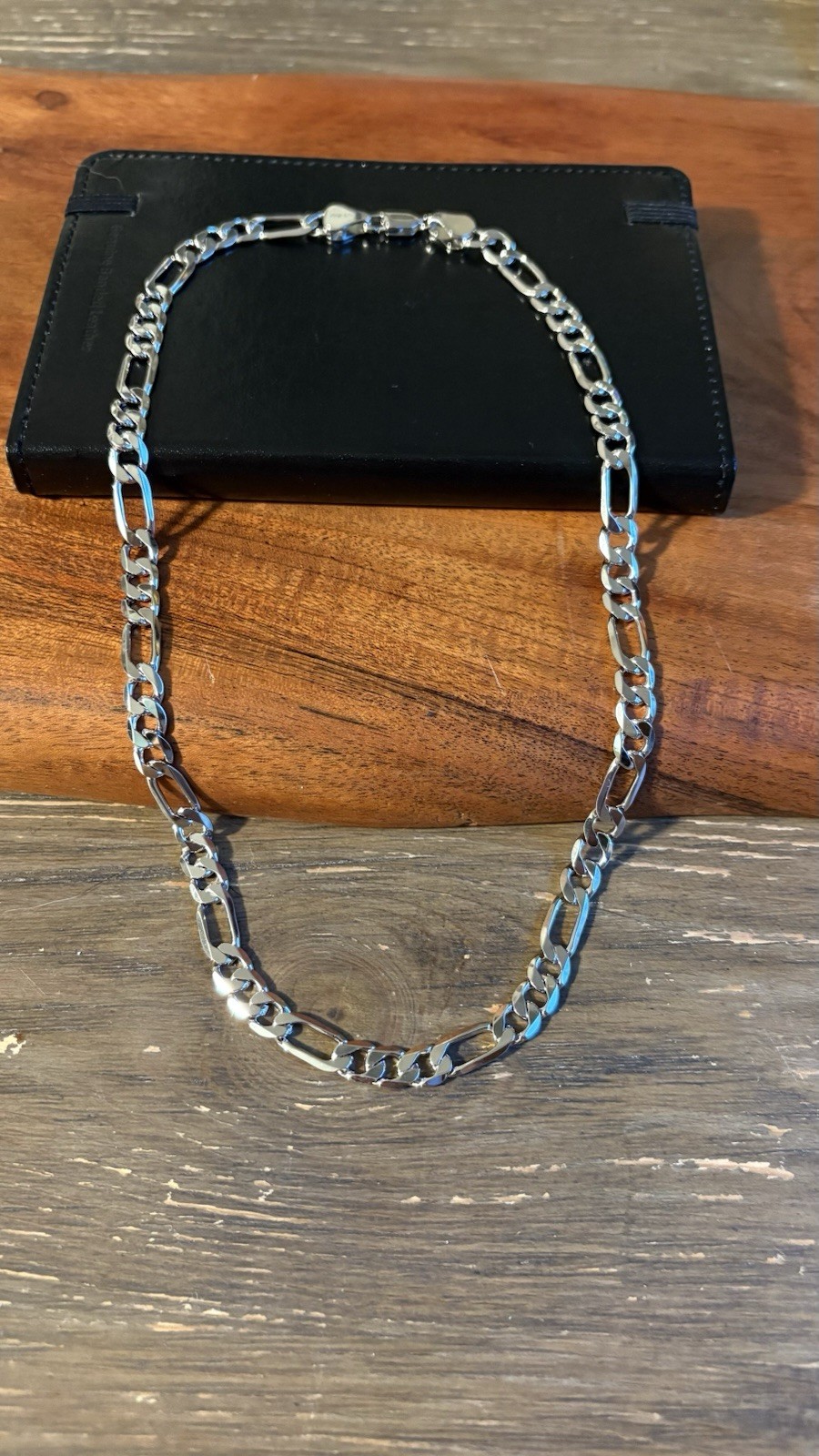 19” Solid 925 Sterling Silver Figaro Link Chain Necklace – 7mm – 30.8g