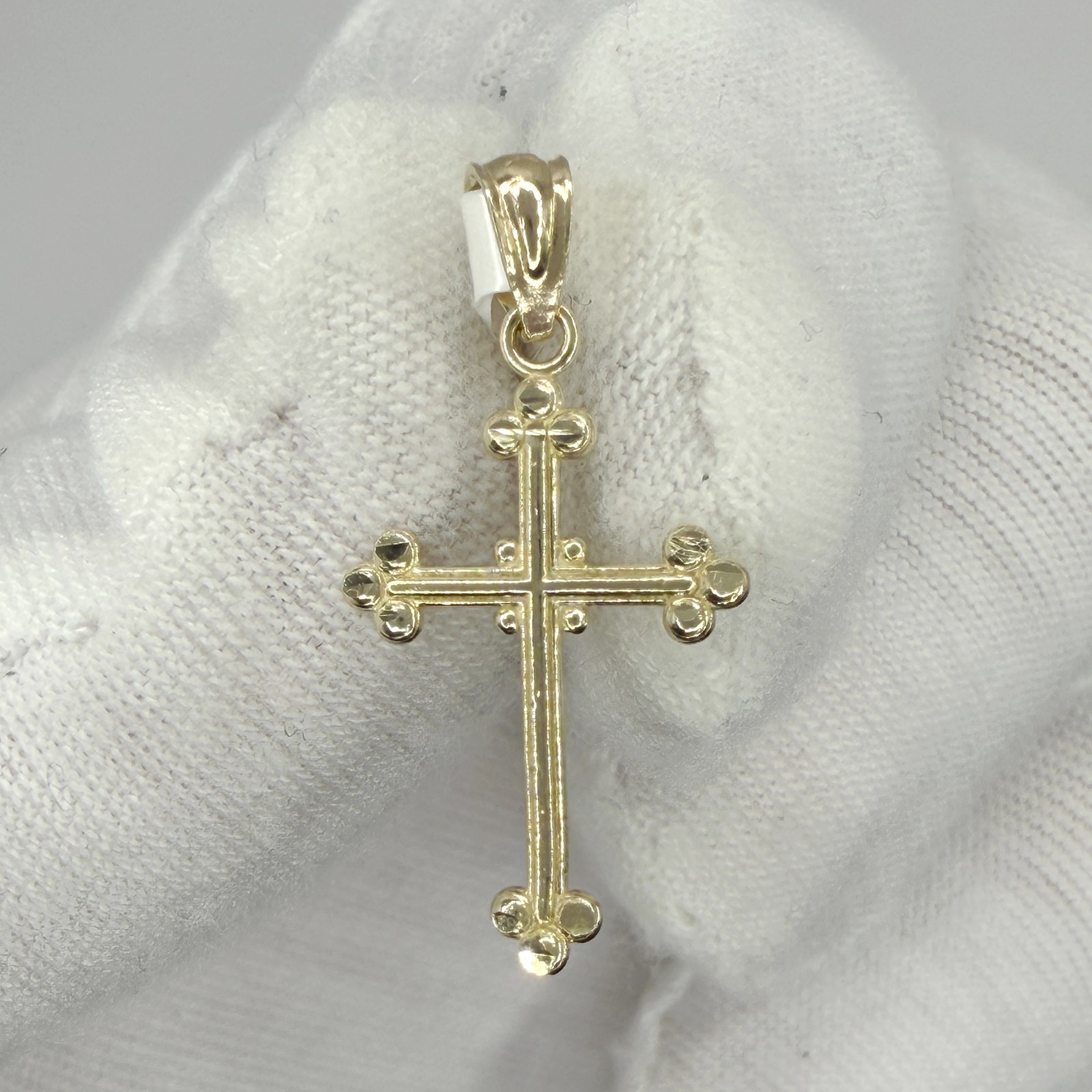 10k Yellow Gold Unisex Cross Religious Charm Pendant Jewelry Gift For Her