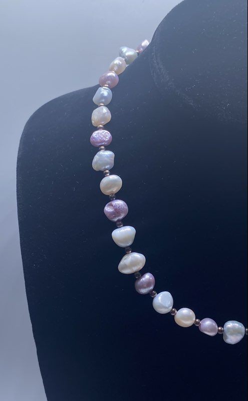 Sterling Silver 925 Multi-Color Freshwater Pearl Necklace 18.5″ 31.2g