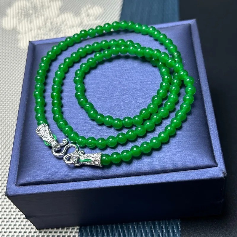 High Quality Natural Ice Quartzite Jade Necklace Versatile Fashion Mother Chain
