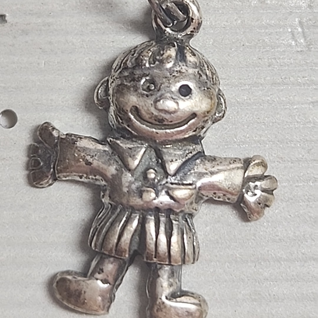 Sterling Silver 925 Pendant Charm Little People Boy NOS Vintage New on Card
