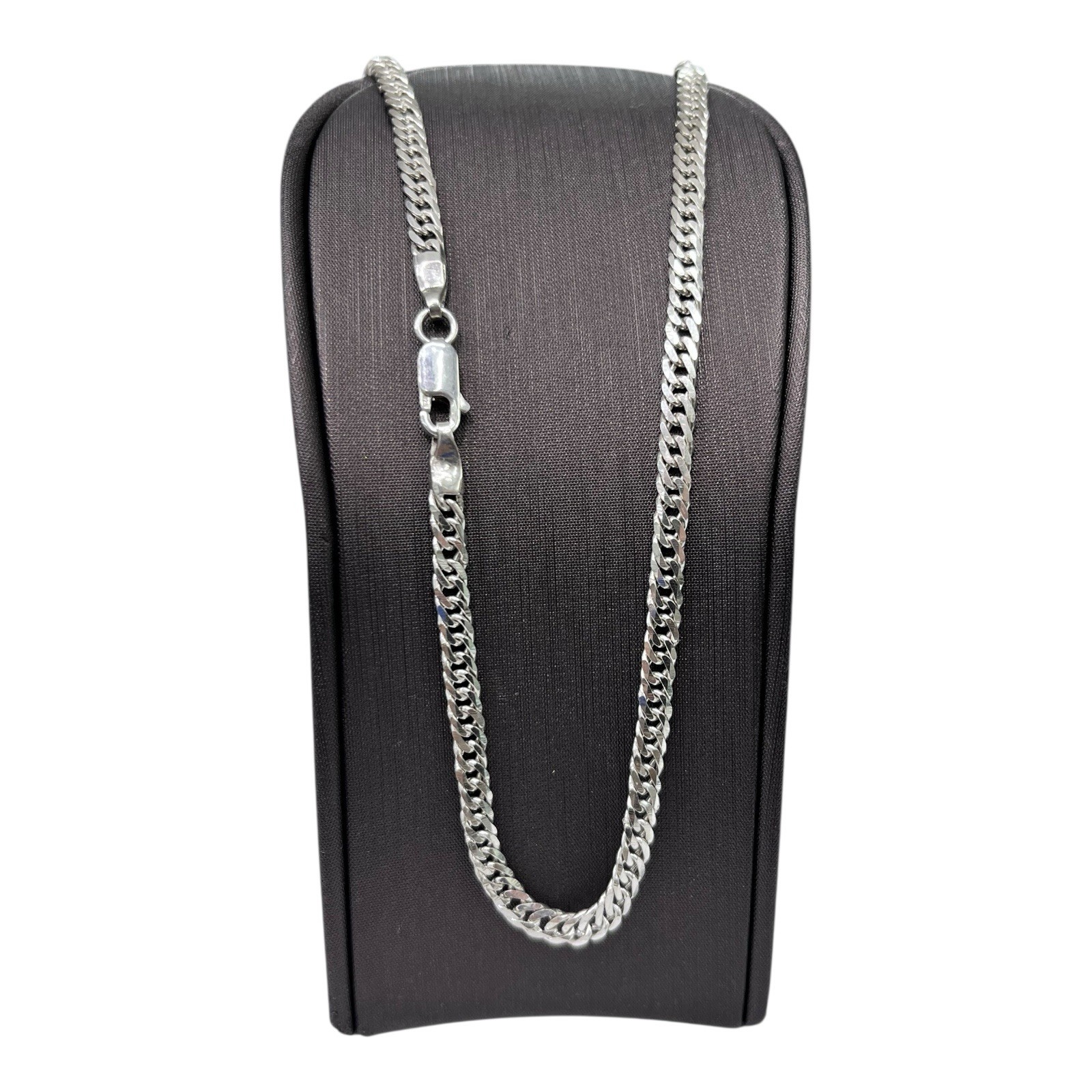 Silver 925 Double Curb Link Chain Necklace 19.09 Grams 60cm 4mm Wide. Brand New