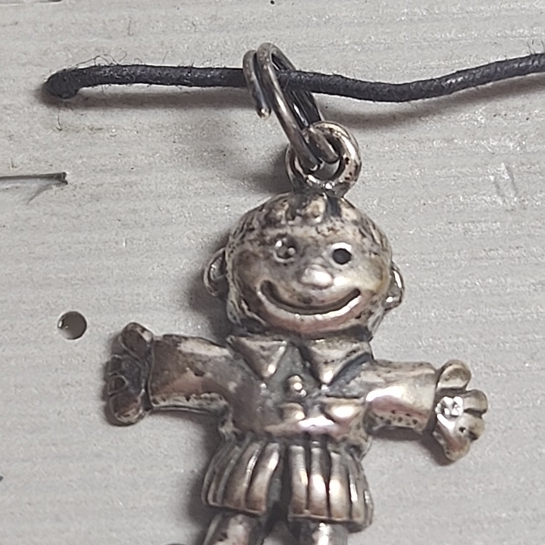 Sterling Silver 925 Pendant Charm Little People Boy NOS Vintage New on Card