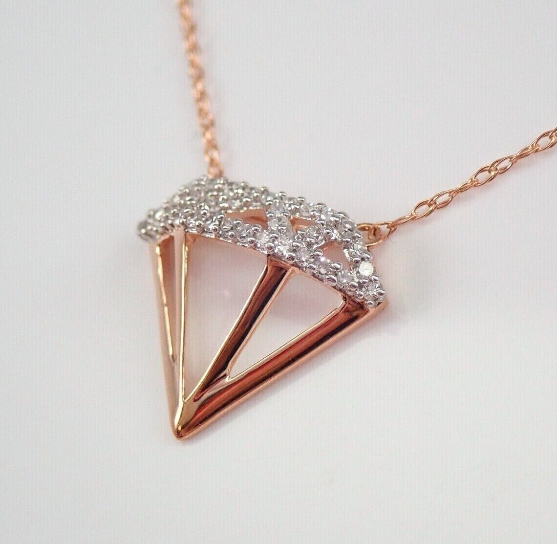 1.12Ct Round Cut Lab Created Diamond Women’s Pendant 14k Rose Gold Plated Silver