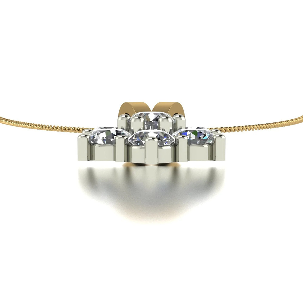 Pendant Necklace Round 1 Carat GLI HRD Lab Created Diamond 18k Yellow Gold