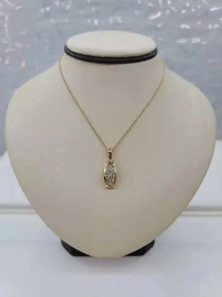 2Ct Princess Cut Lab Created Moissanite Unquie Pendant 14K Yellow Gold Plated