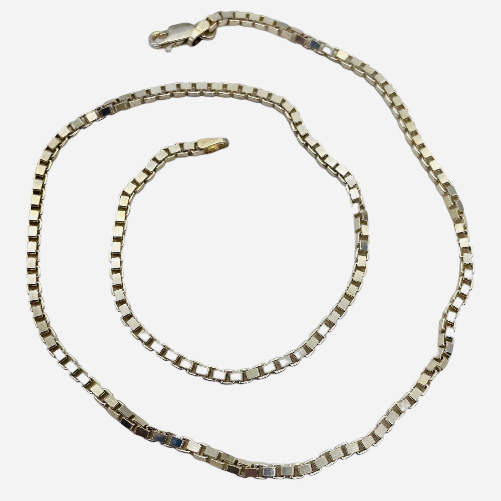 Italian Sterling Silver Box Chain Necklace | 16″ | 2mm |11.5G | 1 Necklace |