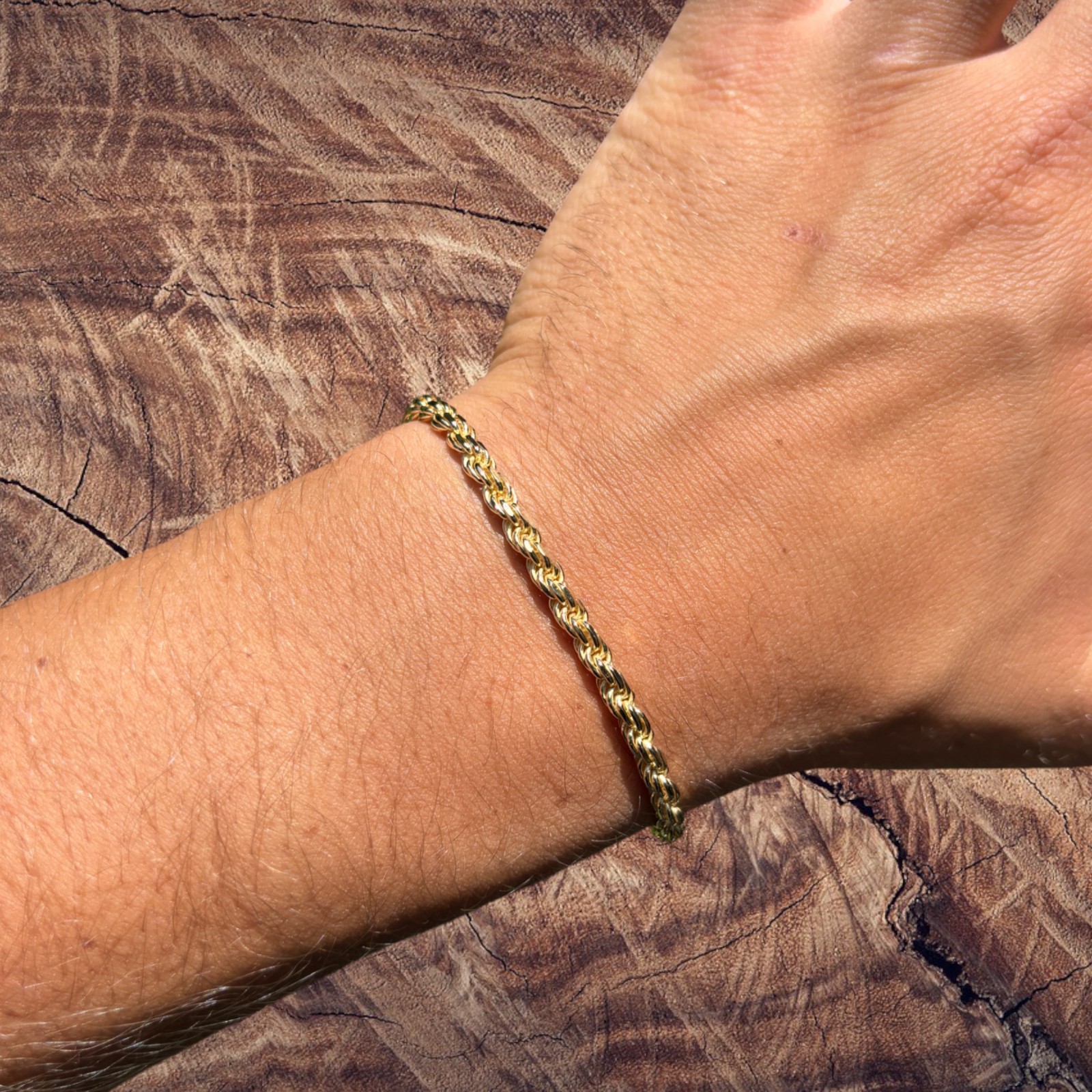 4mm Diamond Cut Rope Bracelet – Solid 925 Sterling Silver Or 14k Gold Vermeil