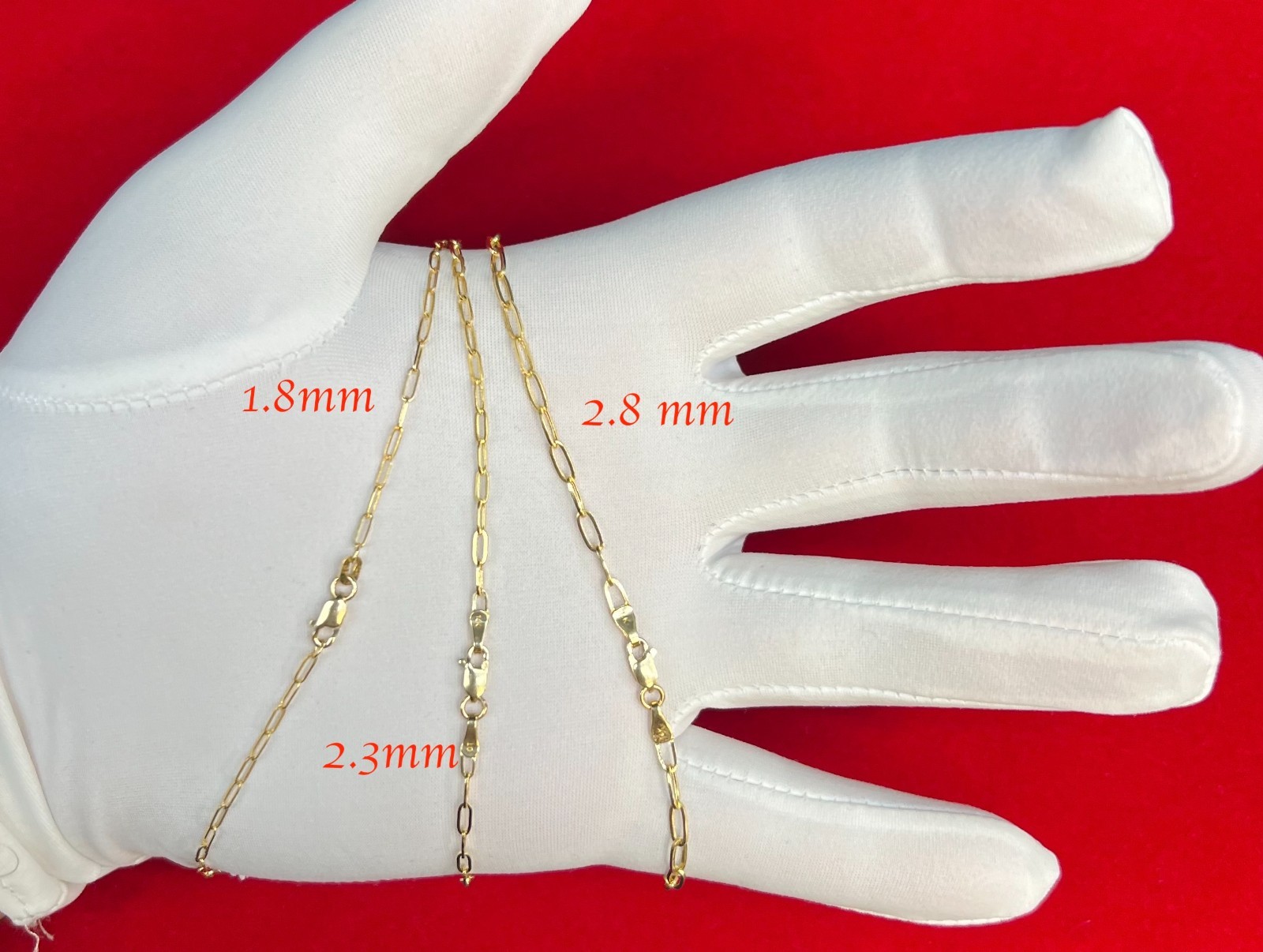 14k Real Gold Paperclips Necklace, 14k paperclip chain, 14k dainty Necklace