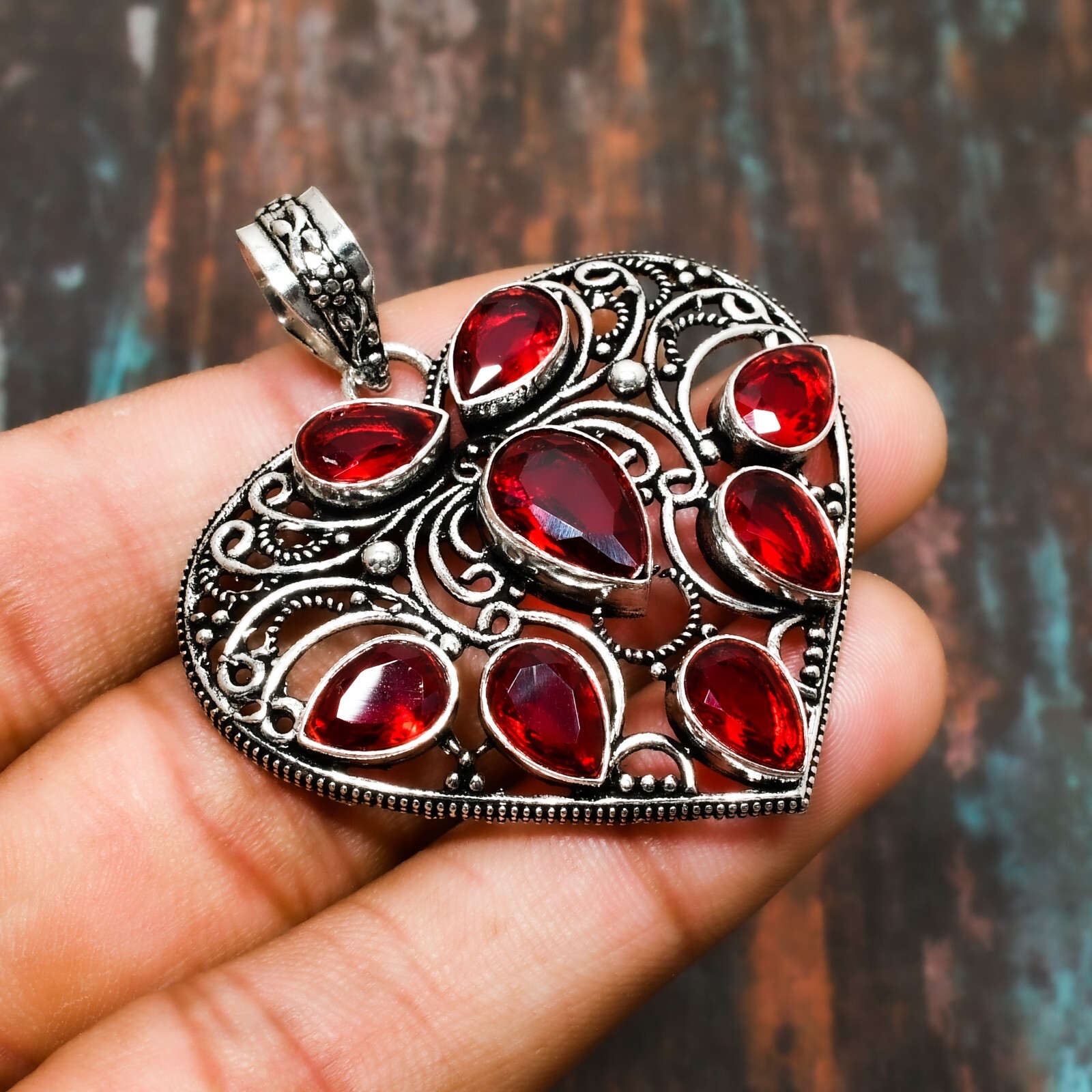 Mozambique Garnet Gemstone Handmade Pendant Jewelry 1.89″