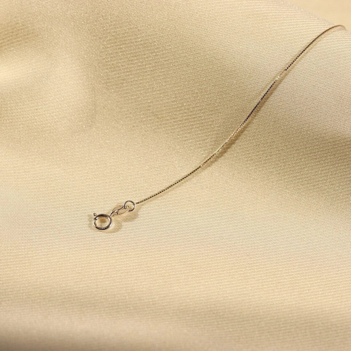 Women 10K Solid White Gold Box Chain 0.6mm 16” 18” 20” 22” 24” 30” Italy