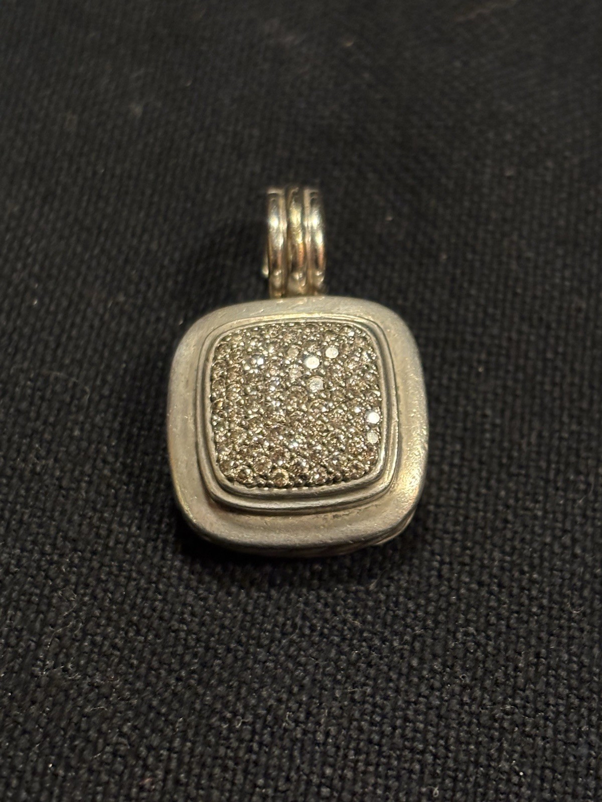 $2750 DAVID YURMAN 18K GOLD & STERLING SILVER 20MM ALBION DIAMOND ENHANCER.