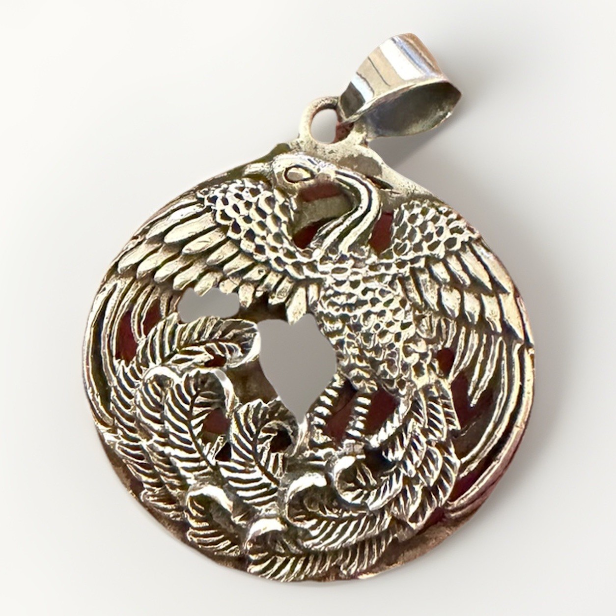 Phoenix Pendant 925 Sterling Silver Rebirth Resurrection Mythological Bird