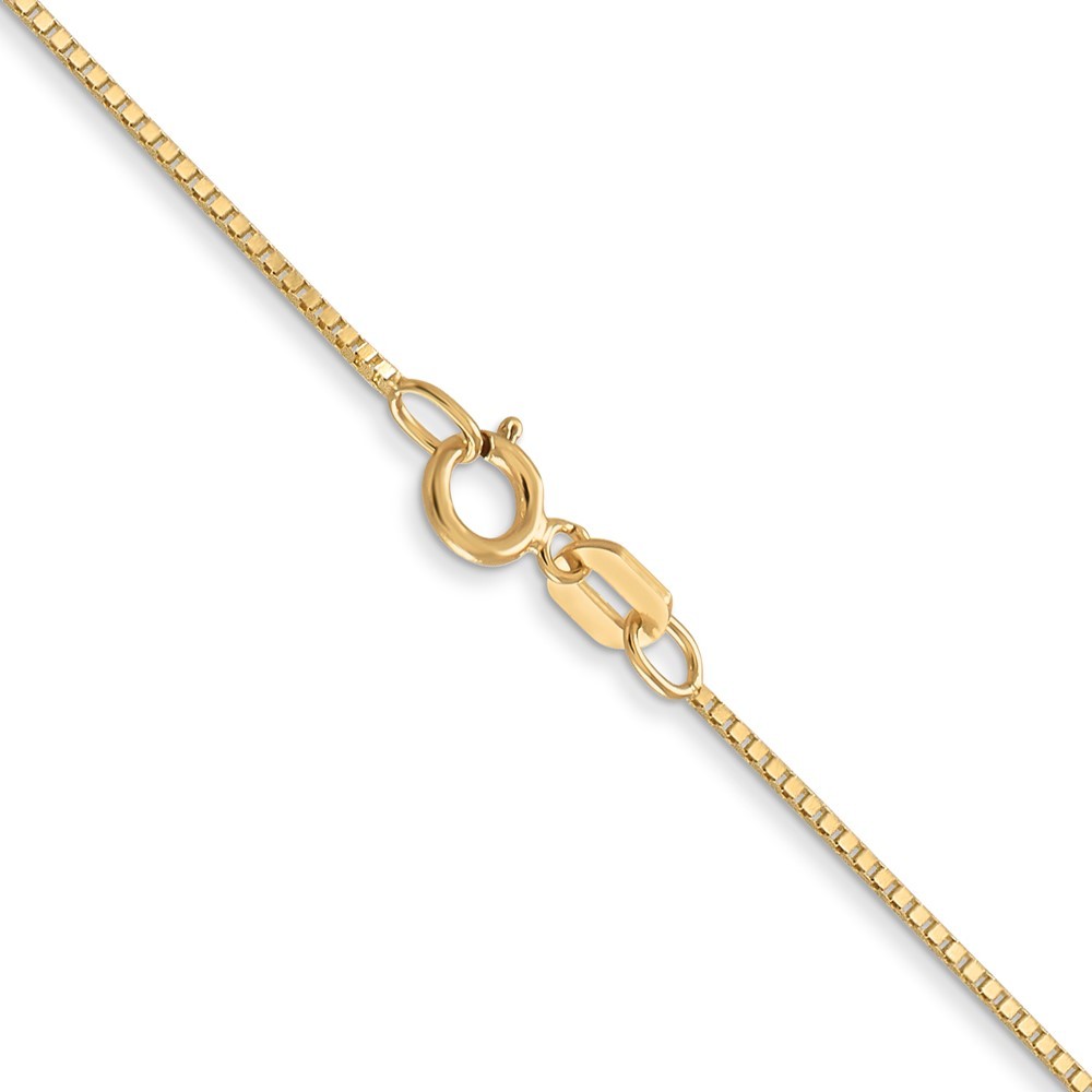 Real 14K Yellow Gold .7mm Box with Spring Ring Clasp Chain; 18 inch
