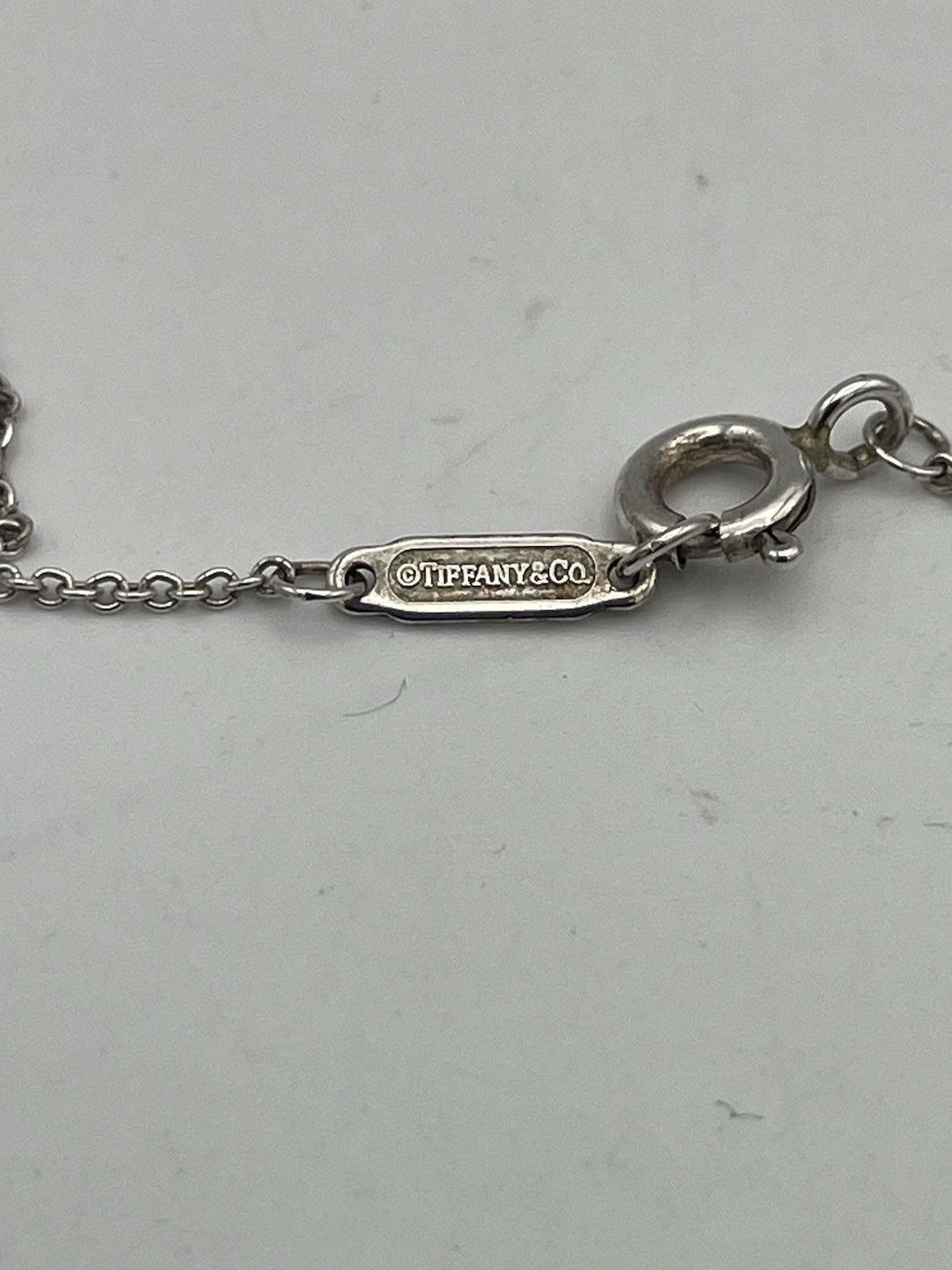Tiffany & Co. Notes Initial Letter M Disc Pendant Necklace Sterling Silver 16″