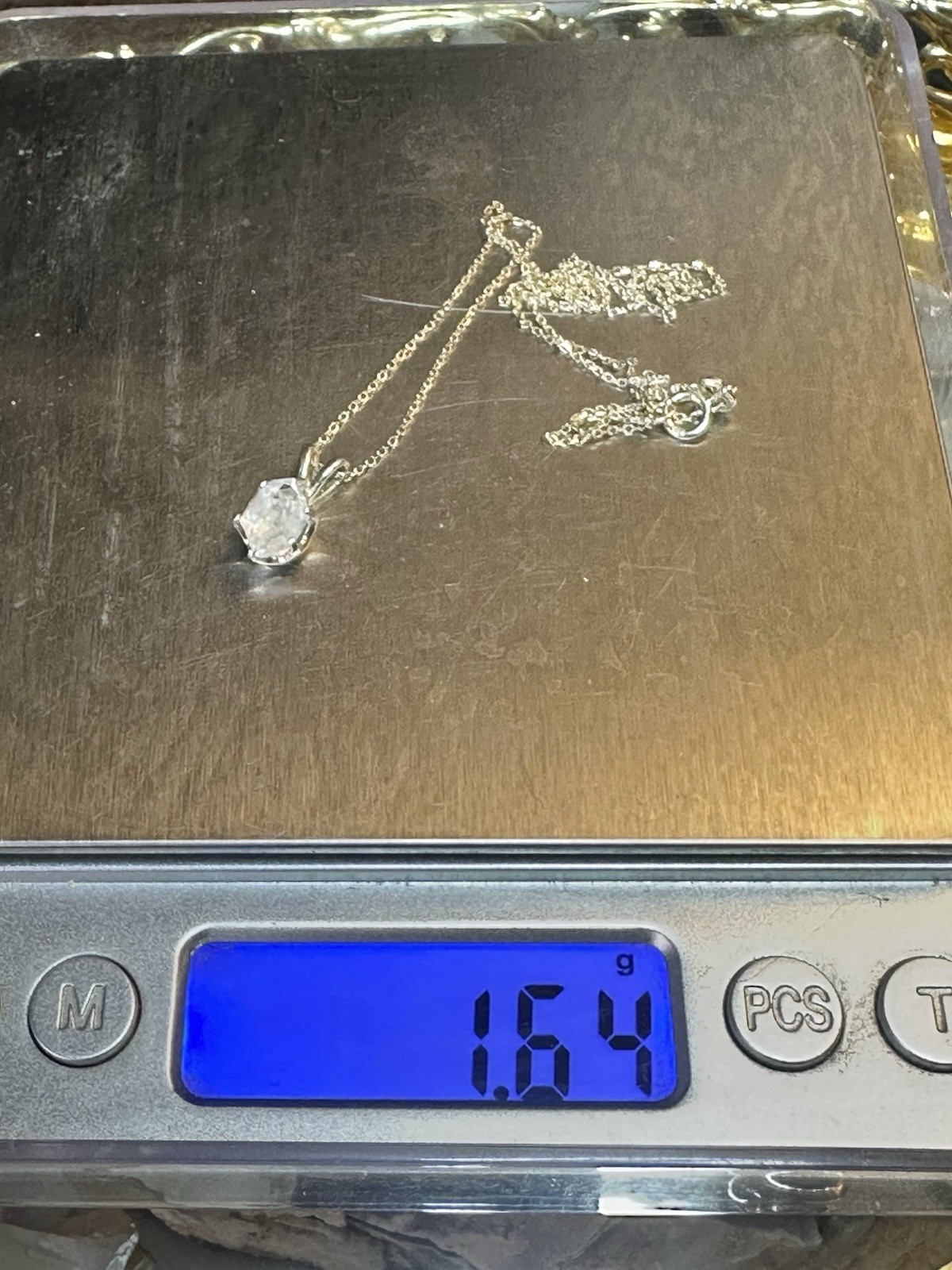 Delicate OOAK Herkimer Diamond 925 Sterling Silver Necklace 18 In