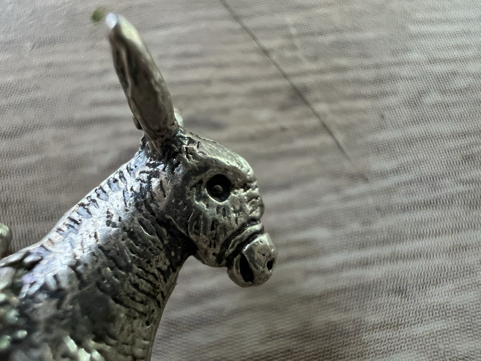 Donkey Burro Charm Pendant Silver Tone Pack Mule Figural Travel Souvenir Vintage