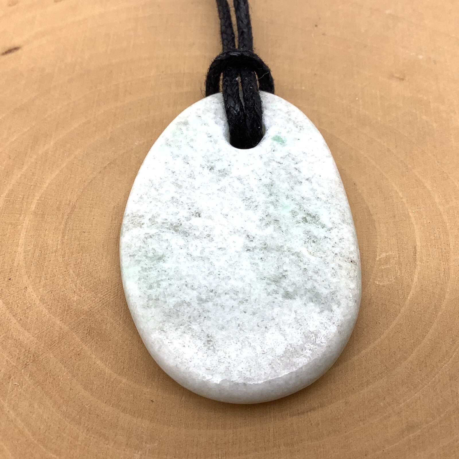 Burma Maw Sit Sit Pebble Pendant White Green Albite Jadeite Gem Myanmar #8