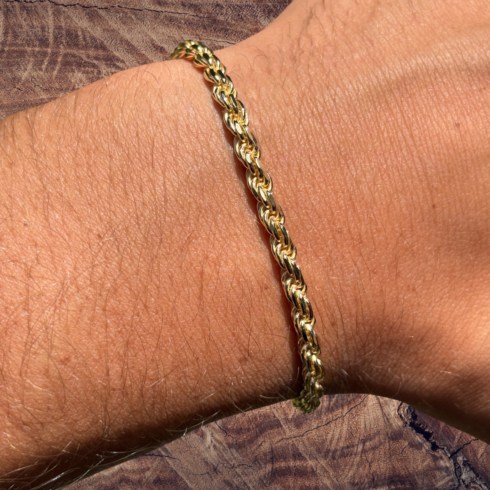 4mm Diamond Cut Rope Bracelet – Solid 925 Sterling Silver Or 14k Gold Vermeil