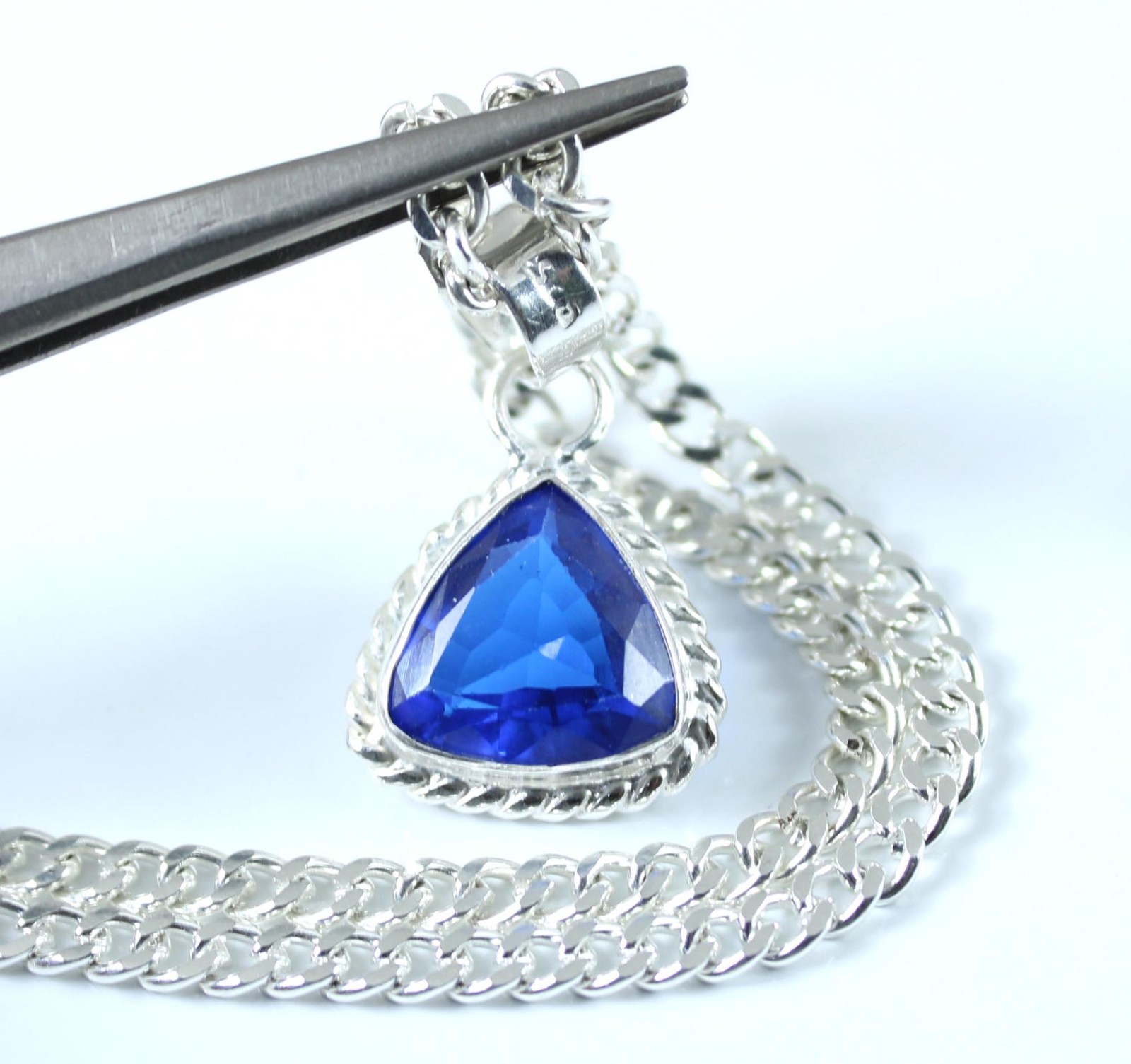 9.95 Carat Natural Trillion Authentic Tanzanite Gemstone Certified Pendant